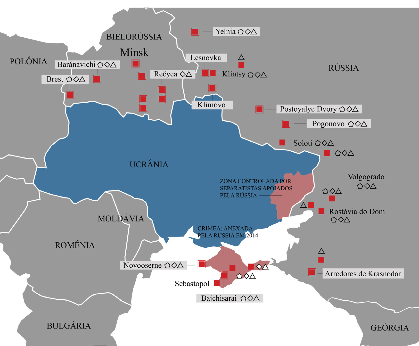 Nova Geografia on X: Mapa - Áreas em disputa no Leste da Ucrânia. / X