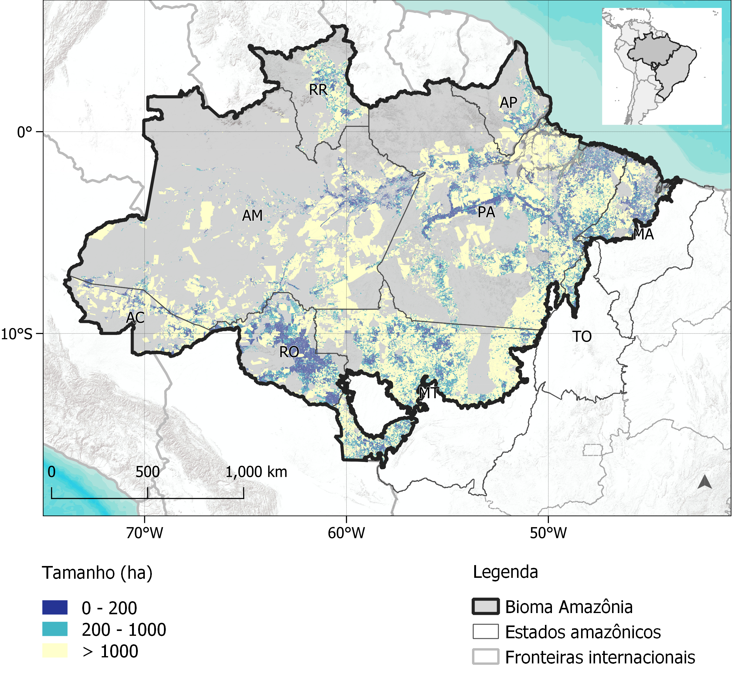 Evolução do desmatamento ao entorno da rodovia BR -230 (Transamazônica).