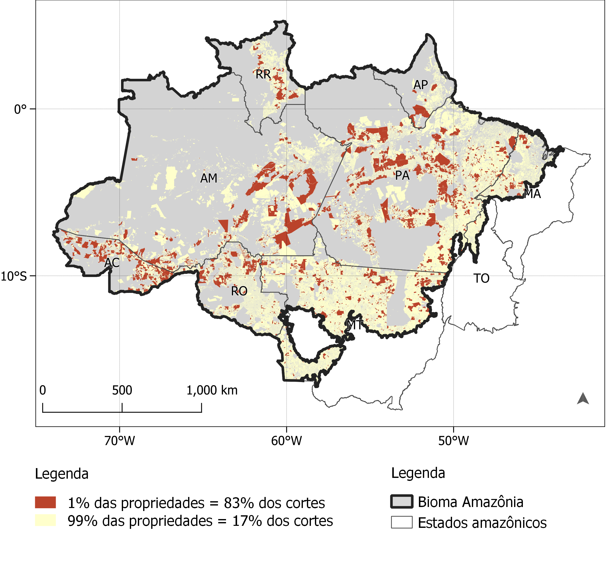 Evolução do desmatamento ao entorno da rodovia BR -230 (Transamazônica).